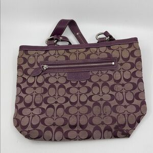 Coach Brown and Purple Shoulder Bag